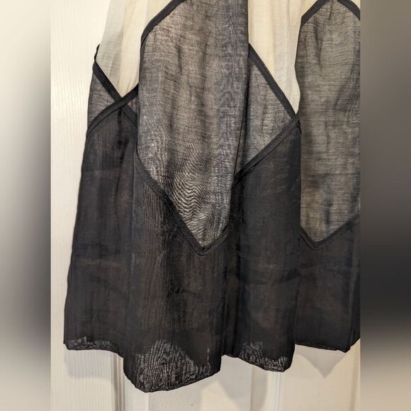 Nic & Zoe Black and White layered side zip A-Line flowy goz midi skirt size 8 - Picture 6 of 8